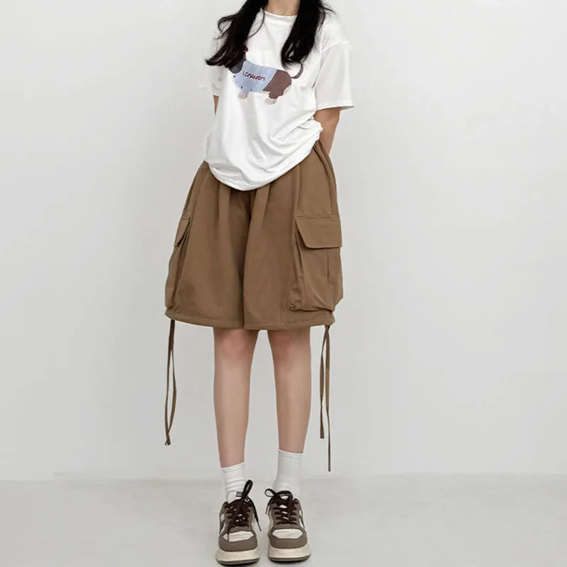 Japanese Street Cargo Shorts Loose Shorts