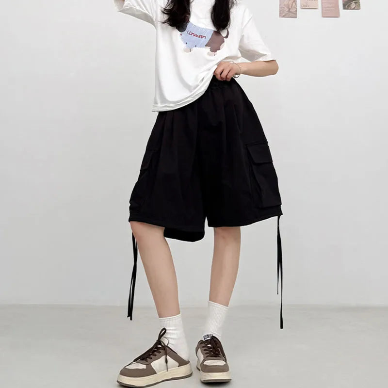 Japanese Street Cargo Shorts Loose Shorts
