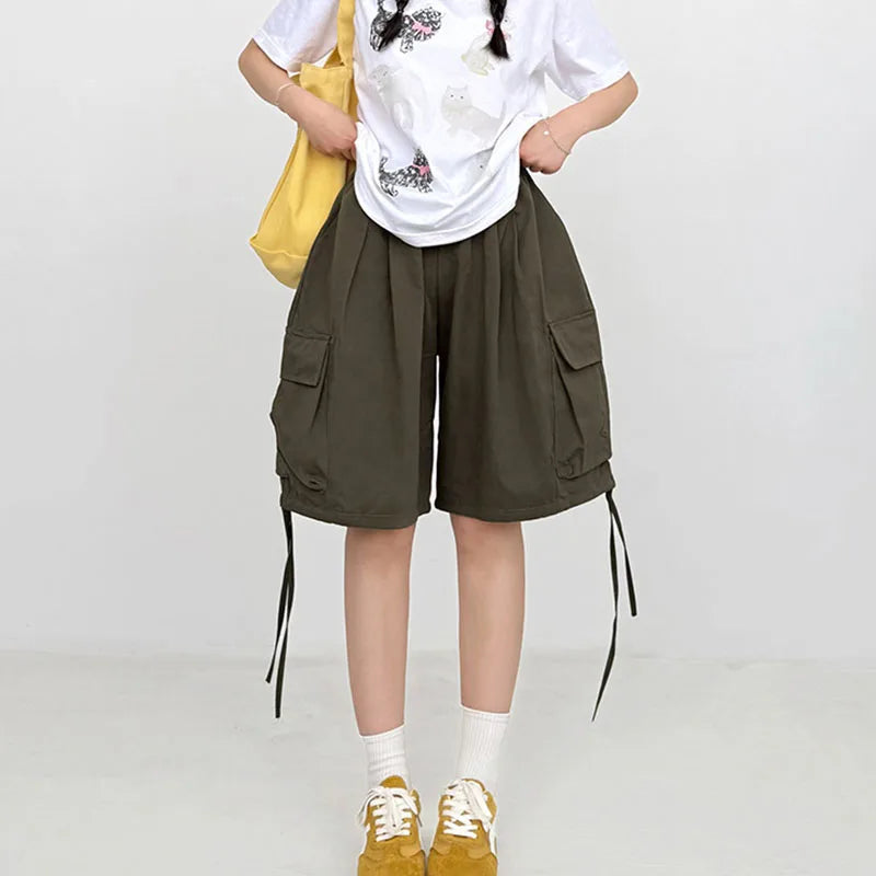 Japanese Street Cargo Shorts Loose Shorts