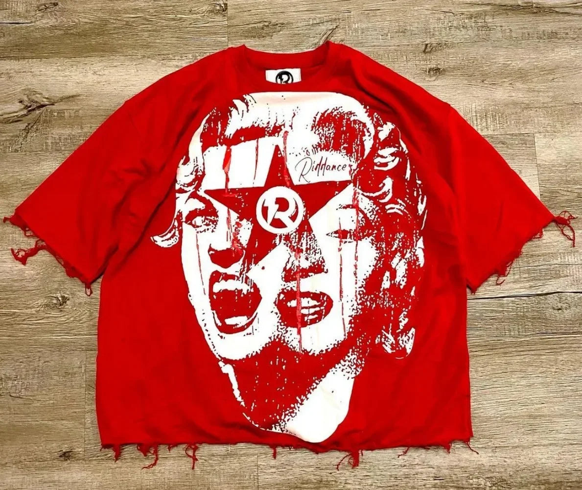 Hip Hop Y2k Tops Oversized Graphic T Shirts