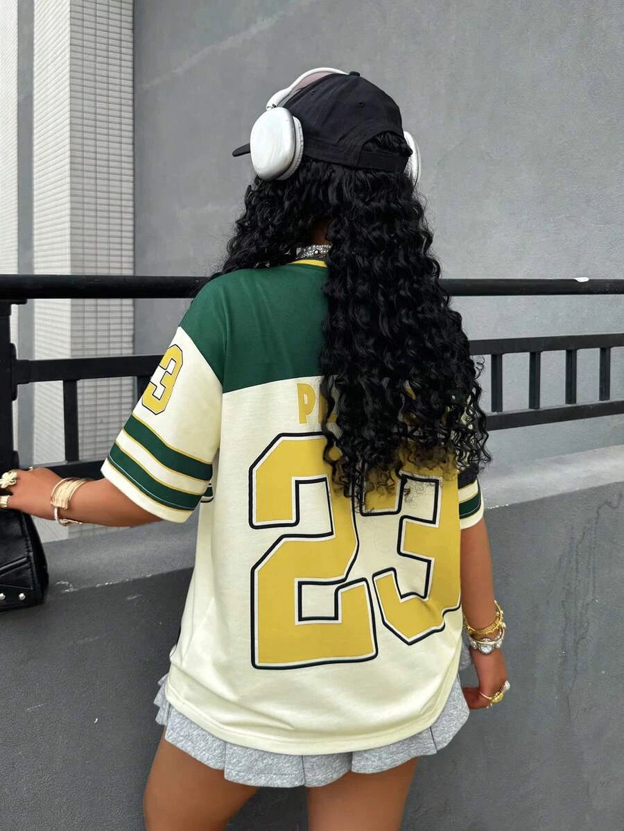 Hip-Hop Women Summer Los Angeles No.23 Fashion V-Neck Tee