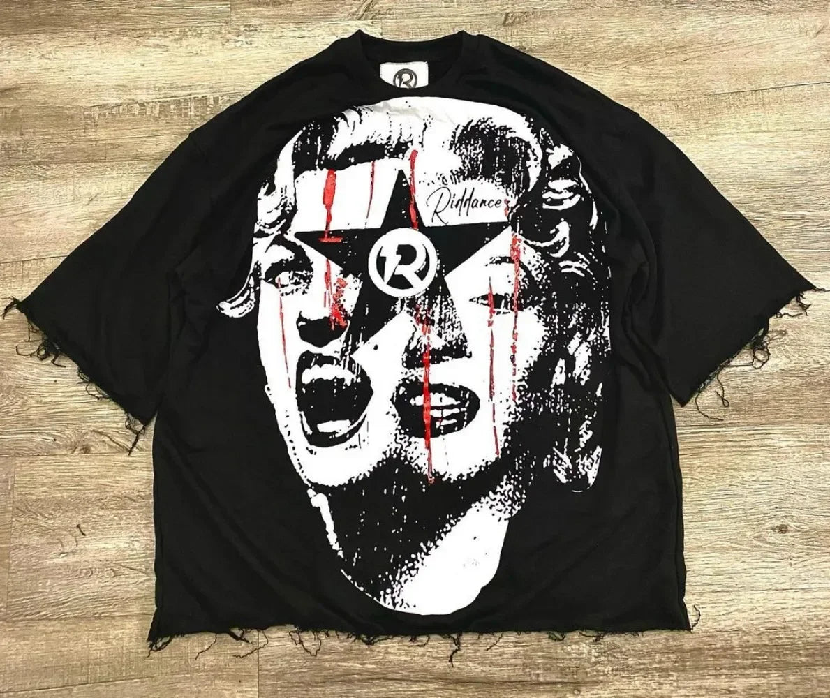 Hip Hop Y2k Tops Oversized Graphic T Shirts