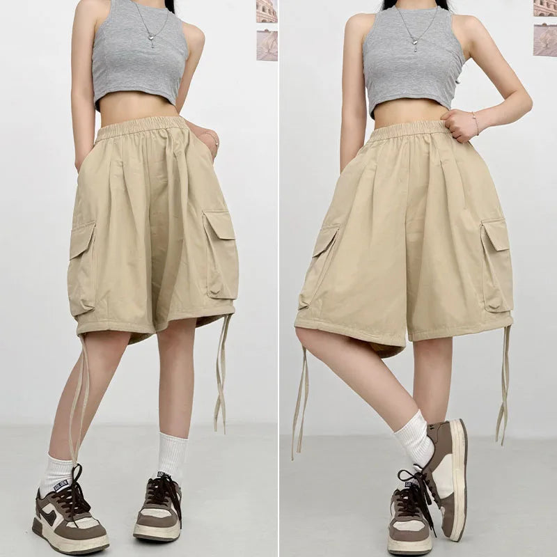 Japanese Street Cargo Shorts Loose Shorts