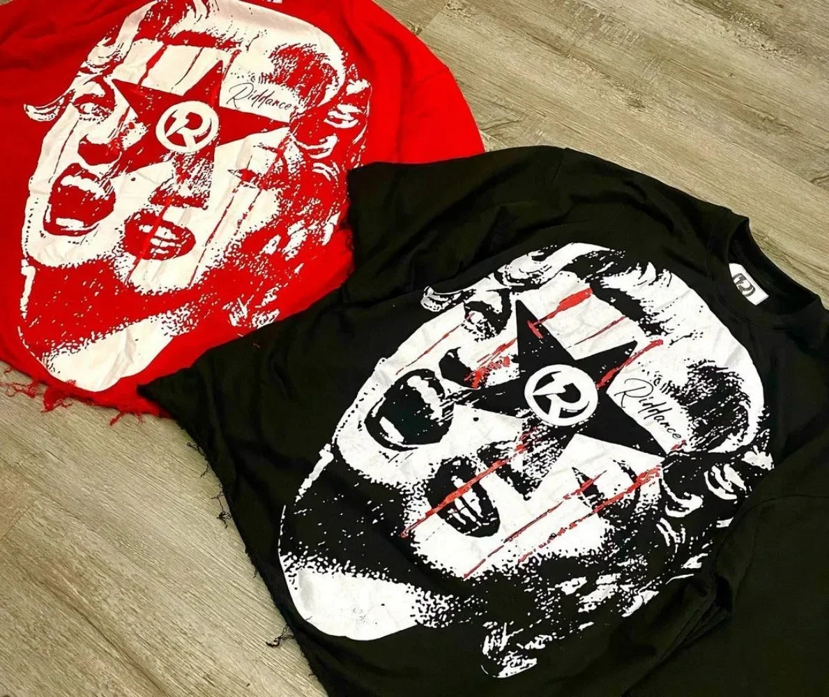 Hip Hop Y2k Tops Oversized Graphic T Shirts