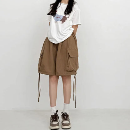 Japanese Street Cargo Shorts Loose  Shorts