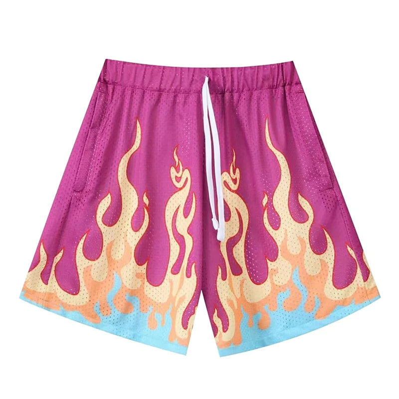 Sharp Neon Flames Hip-Hop Streetwear