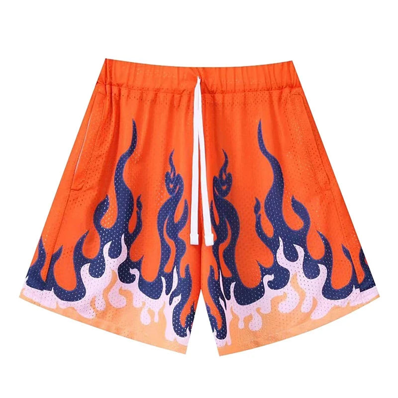 Sharp Neon Flames Hip-Hop Streetwear