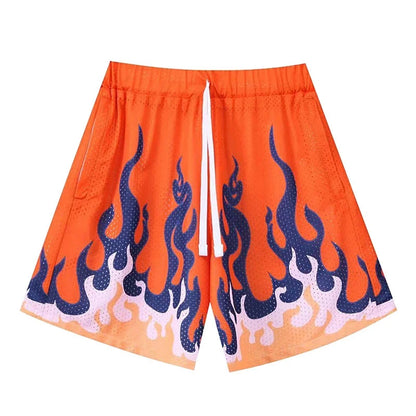 Sharp Neon Flames Hip-Hop Streetwear