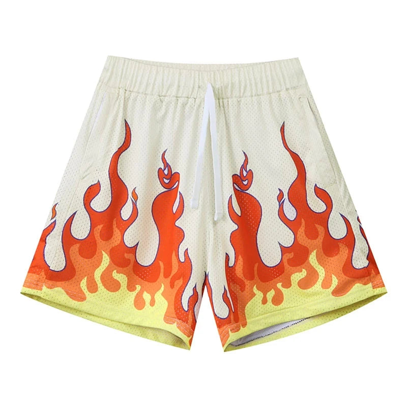 Sharp Neon Flames Hip-Hop Streetwear