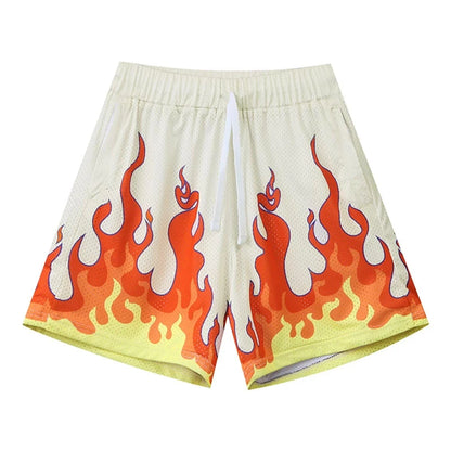 Sharp Neon Flames Hip-Hop Streetwear