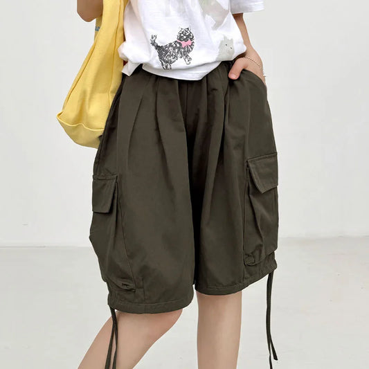 Japanese Street Cargo Shorts Loose  Shorts