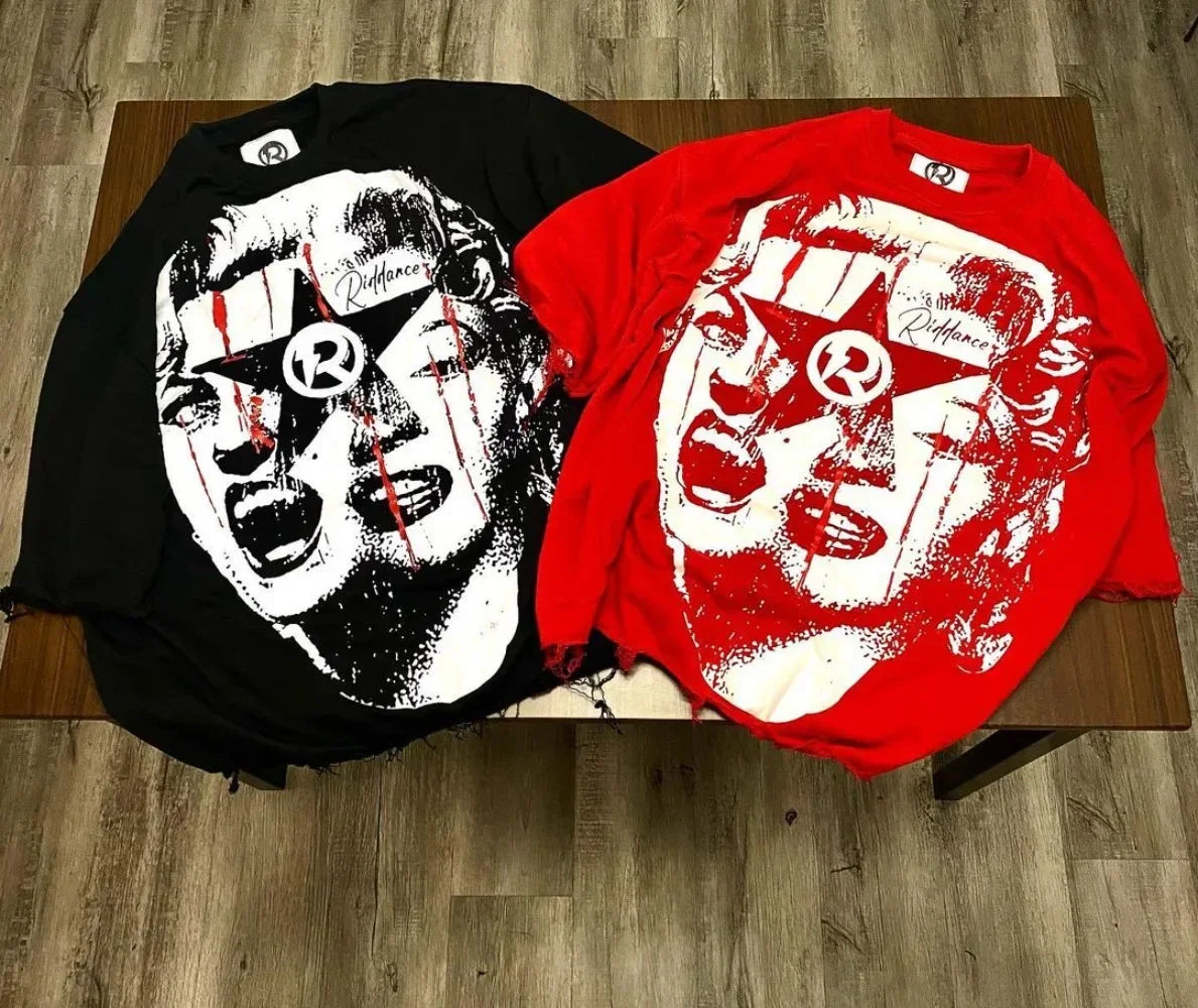 Hip Hop Y2k Tops Oversized Graphic T Shirts