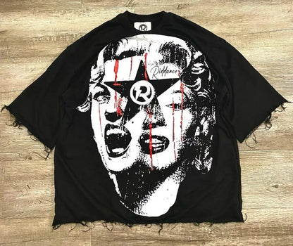 Hip Hop Y2k Tops Oversized Graphic T Shirts