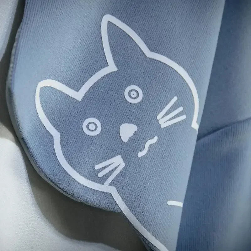 Night Life Japanese Style  Hoodie Cat Patchwork