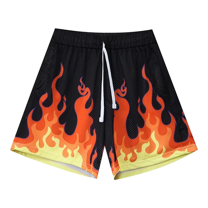 Sharp Neon Flames Hip-Hop Streetwear
