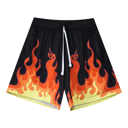 Sharp Neon Flames Hip-Hop Streetwear