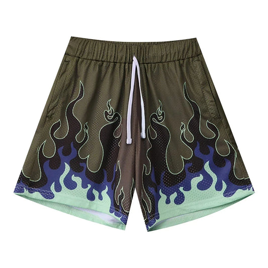 Sharp Neon Flames Hip-Hop Streetwear