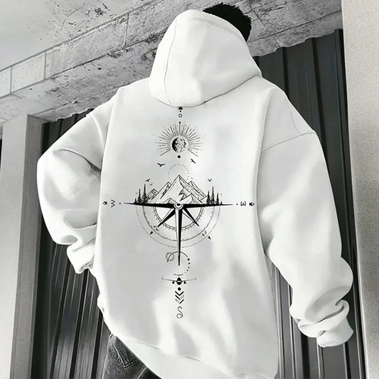 Shogun`s Vintage Compass  Hoodies for Men